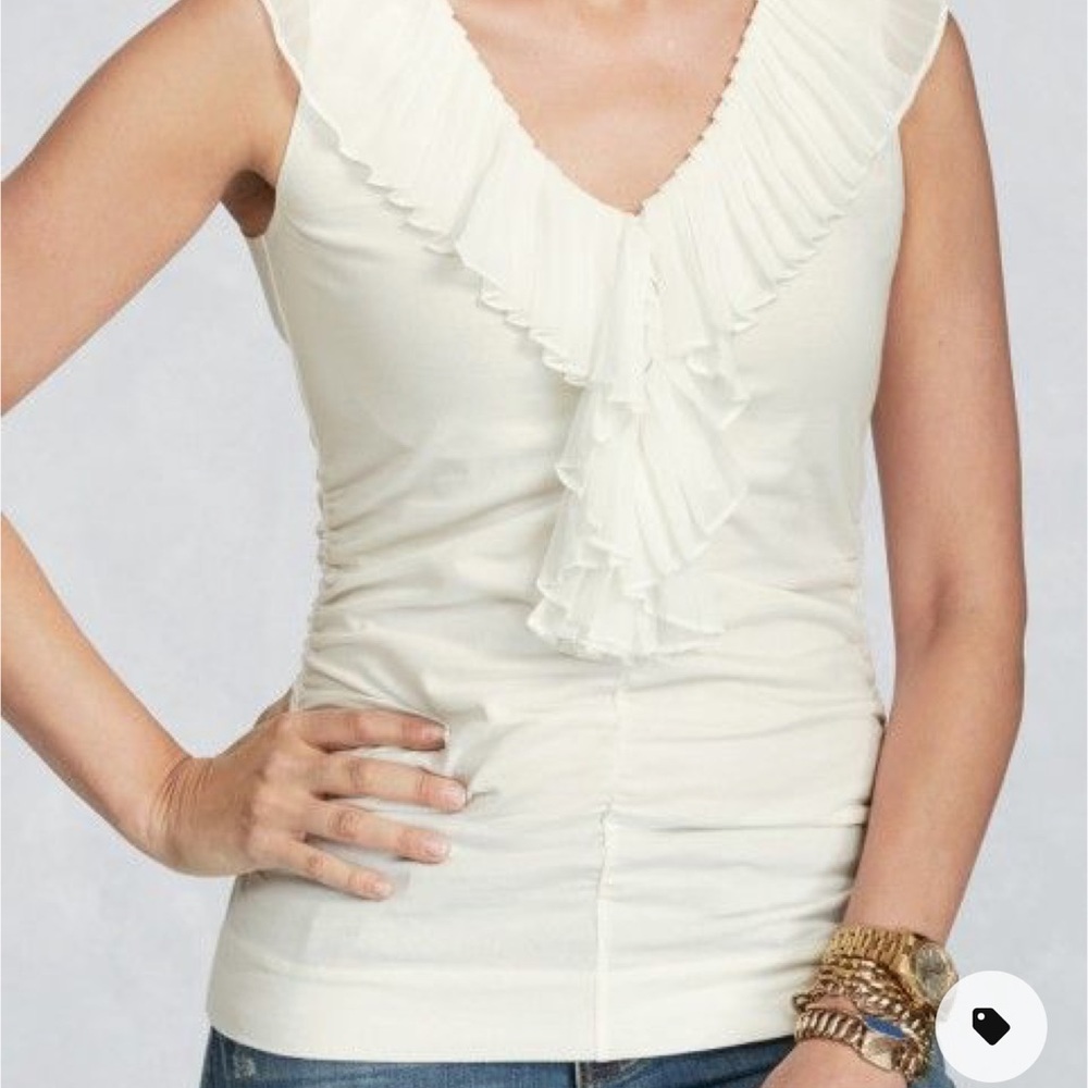 CAbi Ruffled Top # 338 XS  EUC